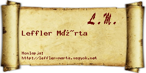 Leffler Márta névjegykártya